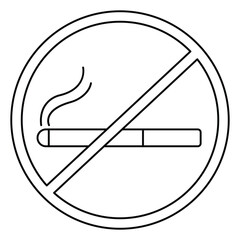 No smoking line icon. Stop smoke sign. Hotel service symbol. Quality design element. Linear style no smoking icon. Editable stroke.