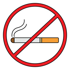 No smoking line icon. Stop smoke sign. Hotel service symbol. Quality design element. Linear style no smoking icon. Editable stroke.