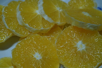 Macro photo of orange slices