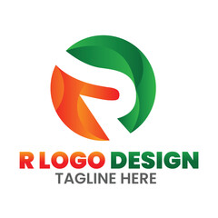 Obraz premium Letter r logo design color icon brand