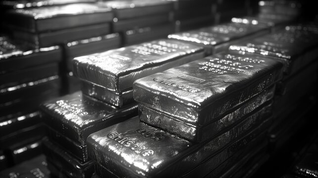 abstract background silver bars closeup