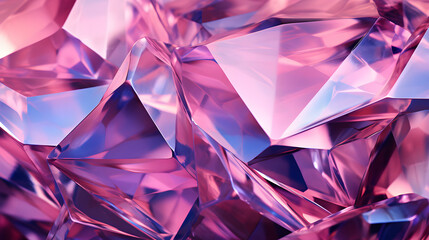 Graff Pink Diamond texture, iridescent texture, faceted gem crystal refractions panorama background