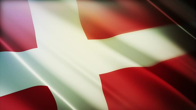Dynamic Footage of Denmark's Fluttering Flag