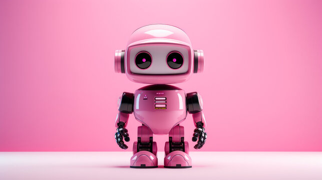 Pink robot on pink background