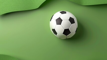 Obraz premium paper style, / football / soocer ball background with empty space for copy or text space, 16:9