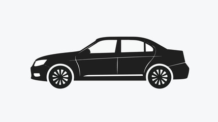 Fototapeta na wymiar Car black icon in white background flat vector 