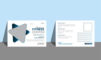 Be stronger gym postcard template