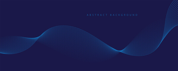 Abstract vector background with blue wavy lines. Blue wave background. Blue lines vector illustration. Curved wave. Abstract wave element for design.
