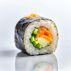 Sushi on white background