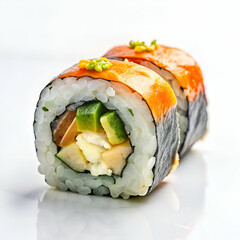 Sushi on white background