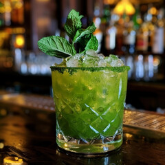 mojito cocktail with lime and mint