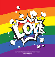 Pride, lgbt poster design, lgbt rainbow symbol, vector illustration