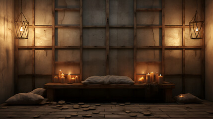 Luxury Room interior Wallpaper Stock photographic image with dark background
