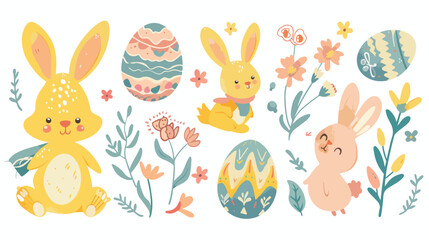 Cute Easter Clipart groovy clipart for greeting card 