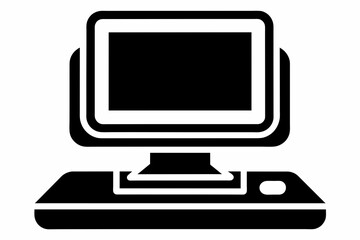 Computer logotype black vector with white background.