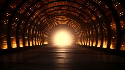 Charming tunnel of twinkling lights
