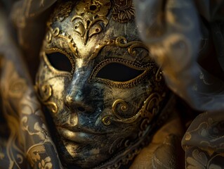 "Mysterious Figure With Concealing Mask Adding Intrigue and Suspense"