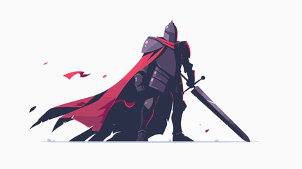 epic knight holding a sword magical fantasy