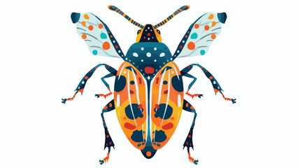 Extreme macro close-up of insect fantasy art flat vector
