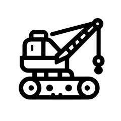 crawler crane as a simple single icon logo vector illustration, isolated on transparent background