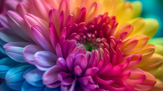 Multicolored chrysanthemum flower. Close-up. Colored Petals, A close up shot of a blooming flower, Colorful flower on black background. Close up, ai generated 