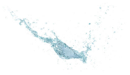 透明な背景に分離された青い水のしぶき - obrazy, fototapety, plakaty
