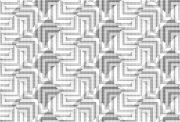 Halftone vector background. Monochrome halftone pattern. Abstract geometric dots background. Pop Art comic gradient black white texture. Design for presentation banner, poster, flyer, business card.