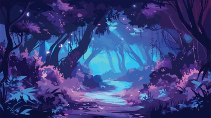 Plexiglas keuken achterwand Sprookjesbos Fantasy and fairytale magical forest with purple 
