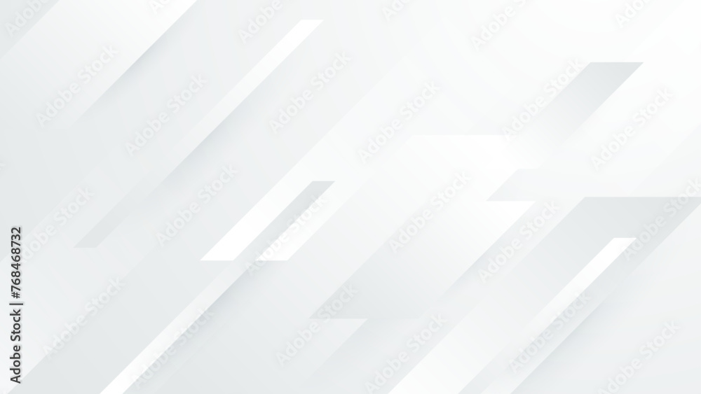 Wall mural white vector gradient abstract background with shapes elements