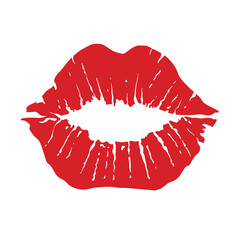 Lips icon. Kiss icon. Red lips, vector illustration