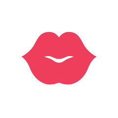 Lips icon. Kiss icon. Red lips, vector illustration