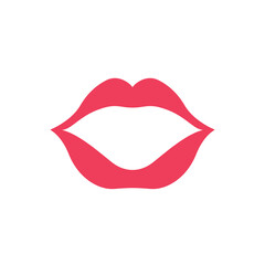 Lips icon. Kiss icon. Red lips, vector illustration