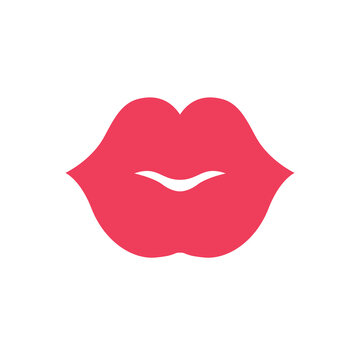 Lips icon. Kiss icon. Red lips, vector illustration