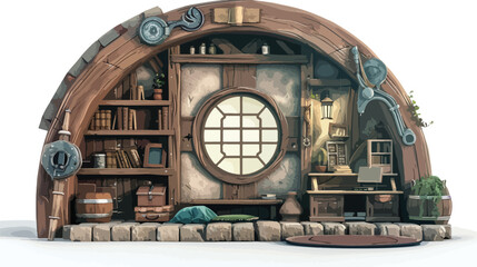 Fantasy tiny storybook style home interior cottage 