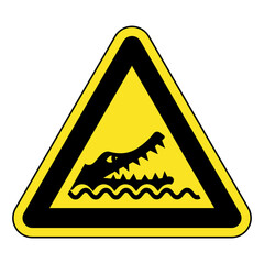 crocodile warning sign vector illustration