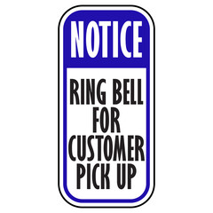 notice ring bell for customer sign vector illustration