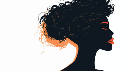 Female neck hair silhouette figure fashion illustration