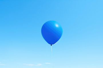 Obraz premium a blue balloon floating in the sky, banner with copy space for text. Generative A