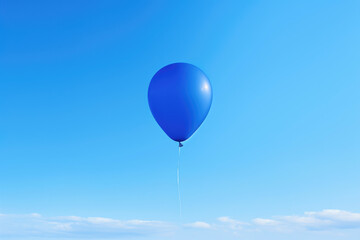 Obraz premium a blue balloon floating in the sky, banner with copy space for text. Generative A
