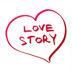 Vector heart with signature love story