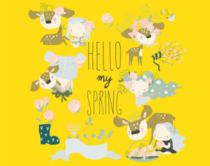 animal icons, spring theme