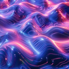 Obraz premium A blend of bright and dark elements, this abstract background combines blue and pink waves for a dynamic and stylish look.