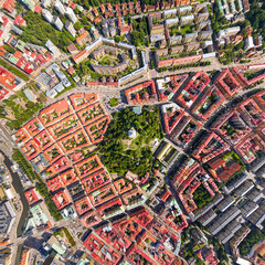 Gothenburg, Sweden. Skansen Kronan - fortress tower. Panorama of the city in summer in cloudy...