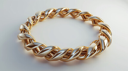 Naklejka premium luxury gold bracelet isolated on white background