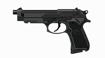 BB gungas airsoft pistol on black .. Flat vector isolated