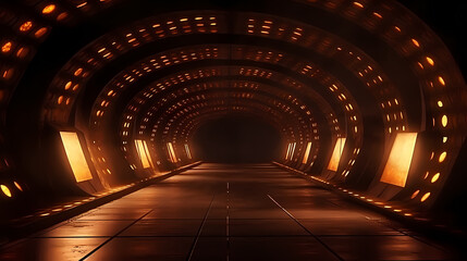 A tunnel with lantern lights creates a dynamic visual impact