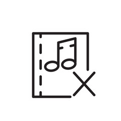 Delete File Music Line Icon