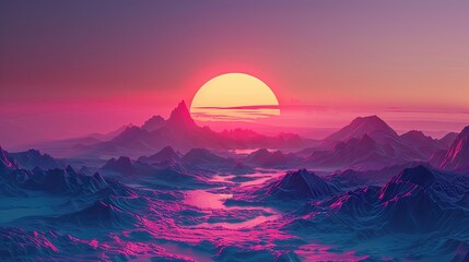 Fototapeta na wymiar Majestic mountain range under a purple sky