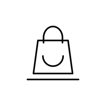Shopping bag icon line design template isolated