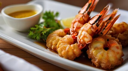 fried shrimp with sauce